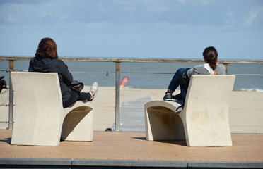 Canvas Print - couple femme detente loisir vacances mer