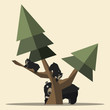 bears and trees vector illustration 
