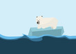 polar bear on ice vector illustration 