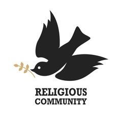 Wall Mural - Religious community. Emblem template with dove. Holy Spirit.