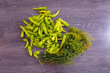 dill and semi-bitter pepper