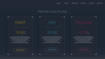 Poster - Modern flat website template. Price table template. Website icon. Data hosting. Isometric flat cloud hosting network vector illustration. Business website template design.