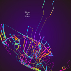Poster - Moving colorful lines of abstract background