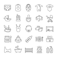Childcare Linear Icons Set