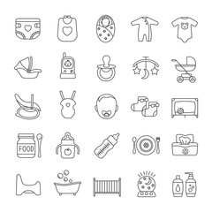 Canvas Print - Childcare linear icons set