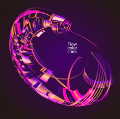 Poster - Moving colorful lines of abstract background