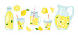 lemonade and lemons summer set with fruits