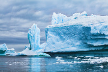 Iceberg Landscape Nature Of Antarctica, Climate Change Concept Background, Melting Ice Due To Global Warming