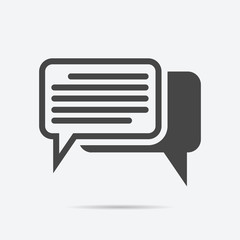 Aufkleber - Chat icon flat style isolated on background. Chat sign symbol for web site and app design.