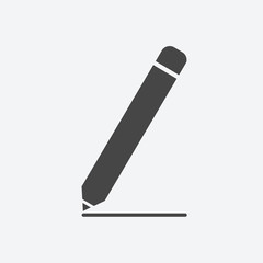 Aufkleber - Pencil icon flat style isolated on background. Pencil sign symbol for web site and app design.
