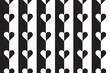 background of black and white stripes with contrasting hearts