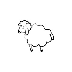 Poster - sheep icon in sketch style. Element of sheep for mobile concept and web apps illustration. Sketch icon for website design and development, app development