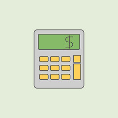 Poster - calculator icon. Element of banking icon for mobile concept and web apps. Field outline calculator icon can be used for web and mobile