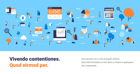 Poster - financial analysis statistic map business people consultant graph diagram isometric successful analy