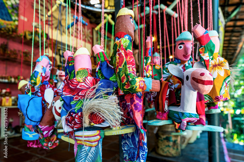 Cuadros en Lienzo Mamulengo puppet in Olinda, Penambuco, Brazilian Folklore