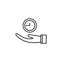 Poster - time in hand icon. element of time value icon for mobile concept and web apps. thin line time in han
