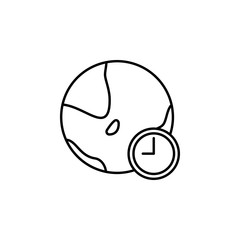 Poster - World time icon. Element of time value icon for mobile concept and web apps. Thin line World time icon can be used for web and mobile