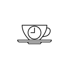 Poster - Tea time icon. Element of time value icon for mobile concept and web apps. Thin line Tea time icon can be used for web and mobile