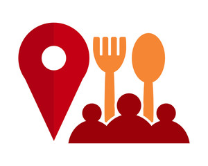 Canvas Print - restaurant spot marker pin locate path image vector icon logo symbol