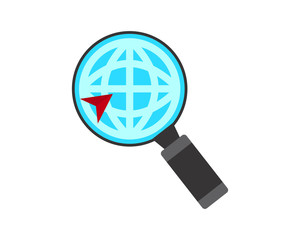 Canvas Print - magnifying map symbol logo image vector pin locate