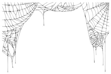 Wall Mural - spider web torn frame isolated on white background