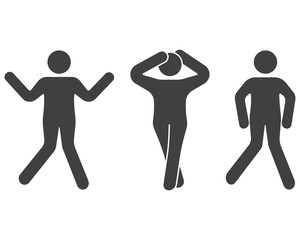 Wall Mural - icons of dancing people. vector on white background