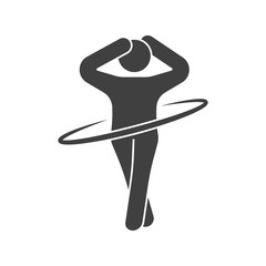 Wall Mural - stylish fitness icon of a man with a hoop. vector illustration on white background