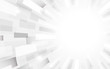 © pickup - Abstract white and grey modern square shape with Halftone. Futuristic concept background