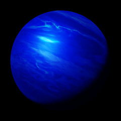 Wall Mural - planet Neptune, part of the solar system isolated on black background
