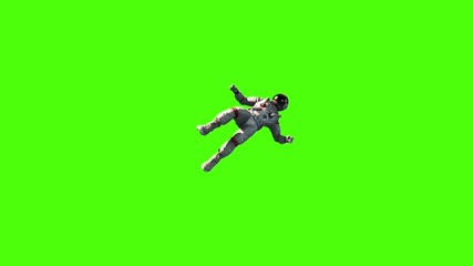 Wall Mural - Astronaut Fly Space Earth Green Screen 3D Rendering Animation