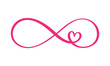 © timonko - Love word In the sign of infinity. Sign on postcard to Valentine s day, tattoo, print. Vector calligraphy and lettering illustration isolated on a white background