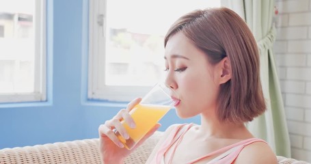 Sticker - woman drink orange juice