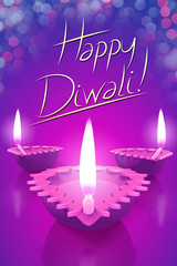 Sticker - Happy Diwali/ Deepavali - card/ illustration