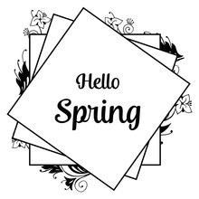 Floral Frame For Spring Card Design Vector Illustration