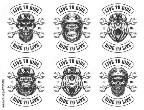 Set of biker emblems