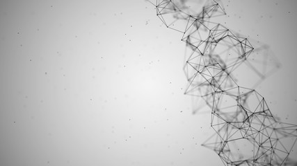 Poster - Abstract connecting dots and lines. Technology background. Global network connection.