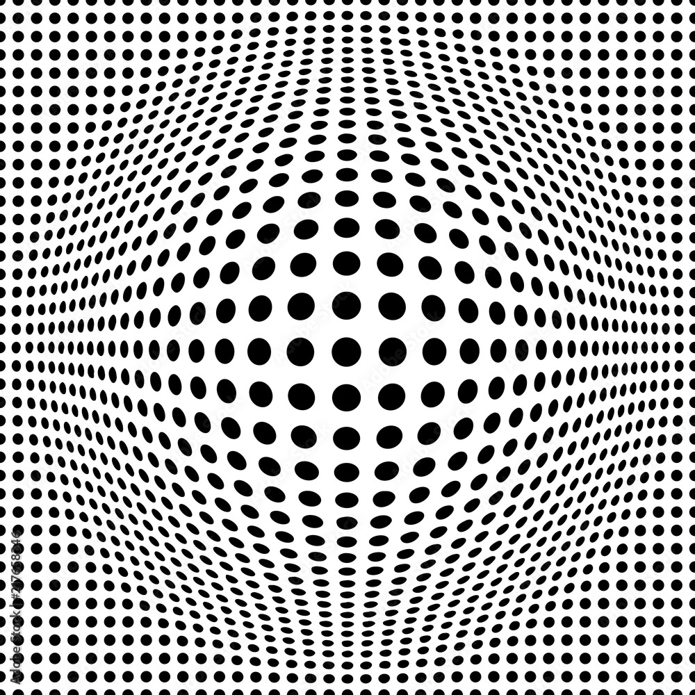 seamless background with optical illusion of a ball - obrazy, fototapety, plakaty 