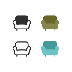 Canvas Print - Armchair or sofa icons