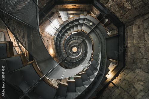 Cuadros en Lienzo Spiral staircase in The Lighthouse, Glasgow