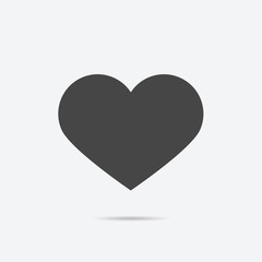 Aufkleber - Heart icon flat style isolated on background. Heart sign symbol for web site and app design.