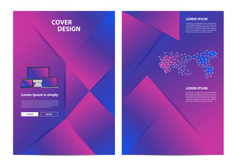Poster - Vector brochure design minimal geometric background. Dynamic shapes composition in A4 size