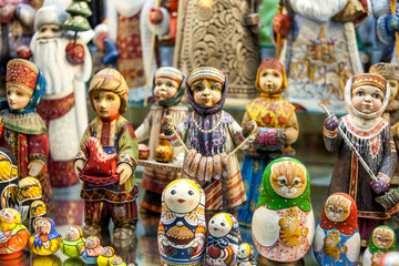 Wall Mural - Ethnic painted toys.