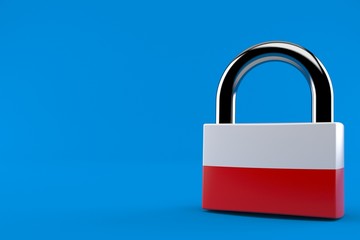 Wall Mural - Padlock with polish flag