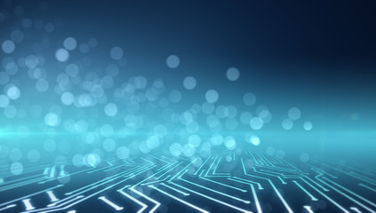 Aufkleber - Abstract glowing blurry circuit texture
