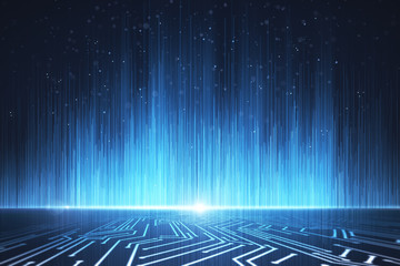 Wall Mural - glowing blue rays texture