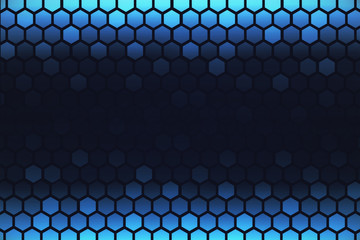 Poster - Creative blue hexagonal wallpaper