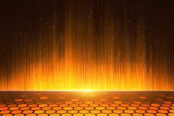 Poster - Creative orange hexagonal background