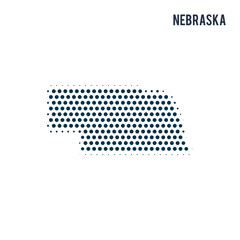 Wall Mural - Dotted Nebraska map isolated on white background.