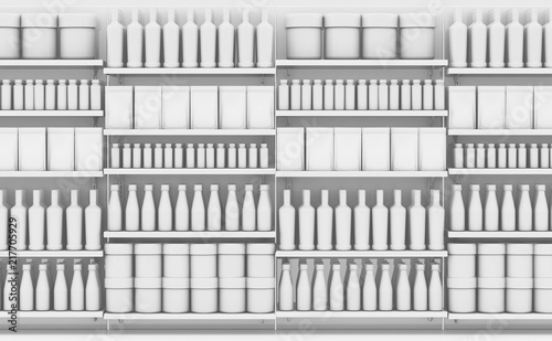 Cuadros en Lienzo Supermarket Shelf With Generic Products