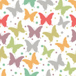 vector illustration of seamless butterfly background